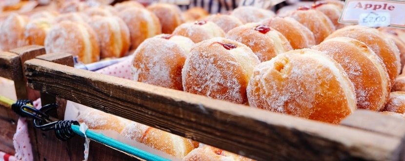 sugar-glazed doughnuts