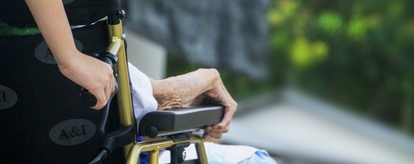 caretaker elderly in wheelchair - SingSaver