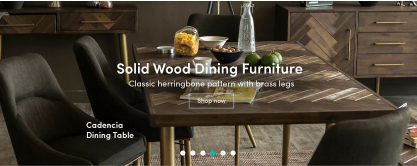 Dining furniture with brass legs - SingSaver