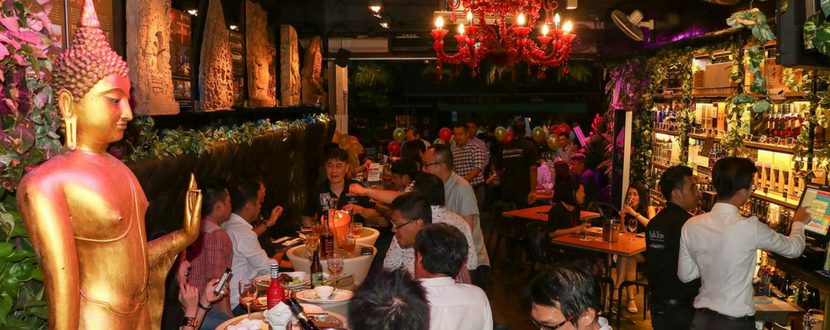 inside a bar with chinese-based look and feel - SingSaver